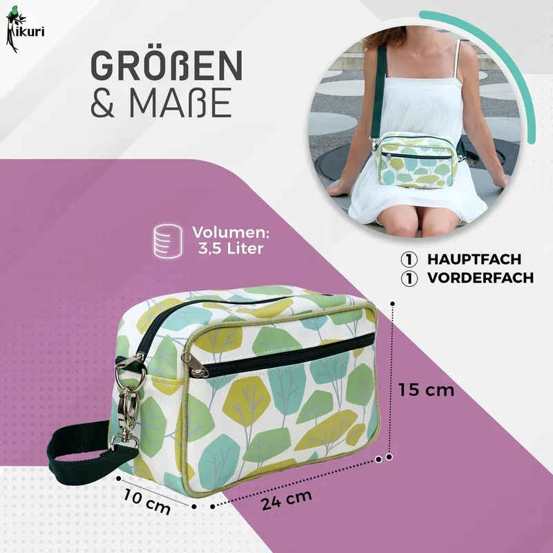 IKURI Lenkertasche Bosque – wasserdicht, Lenker & Schulter, handgefertigt