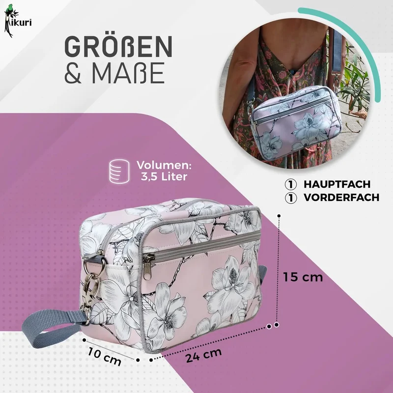 IKURI Lenkertasche Magnolia – wasserdicht, Lenker & Schulter, handgefertigt