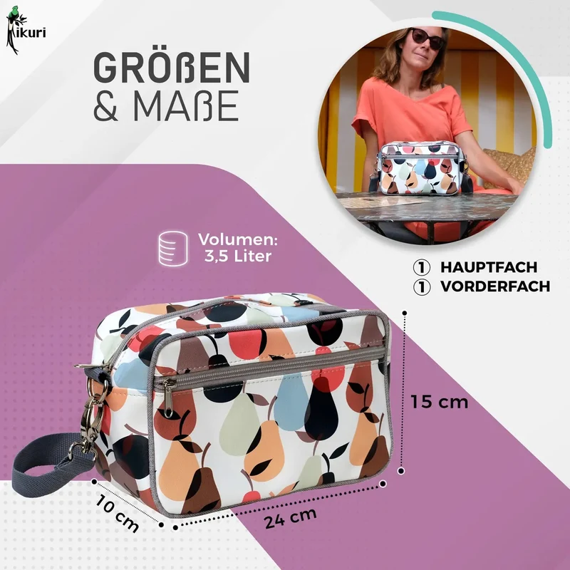 IKURI Lenkertasche Peras – wasserdicht, Lenker & Schulter, handgefertigt