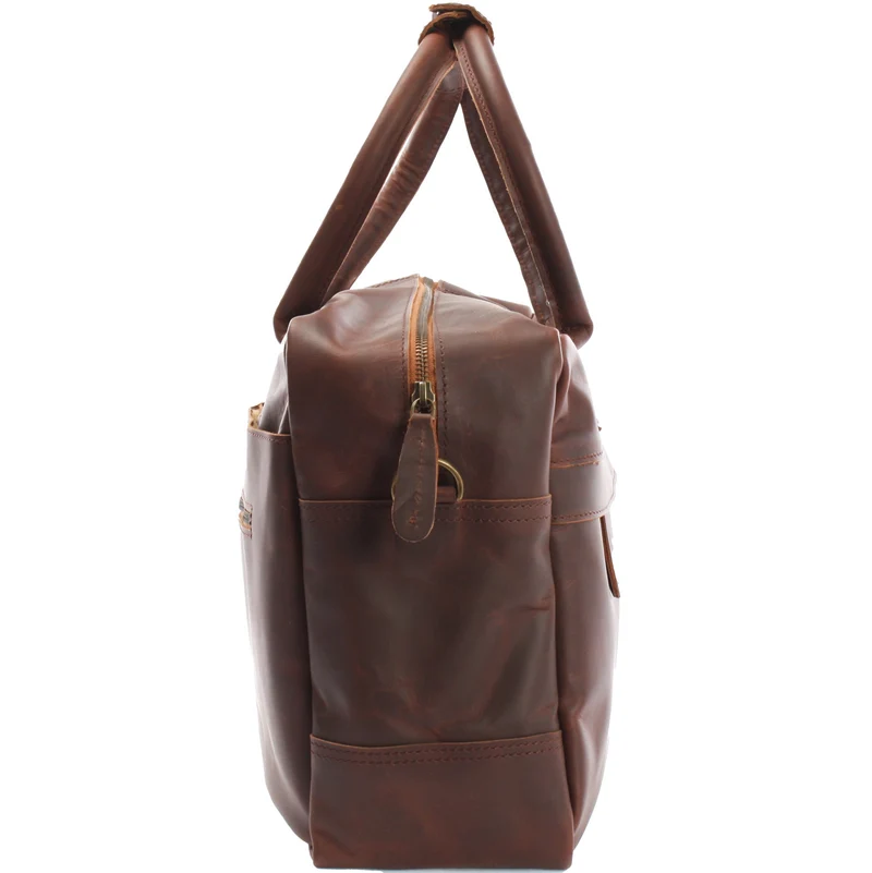 Handgepäck Arbeitstasche Ledertasche Damen Herren Leder braun LE2007