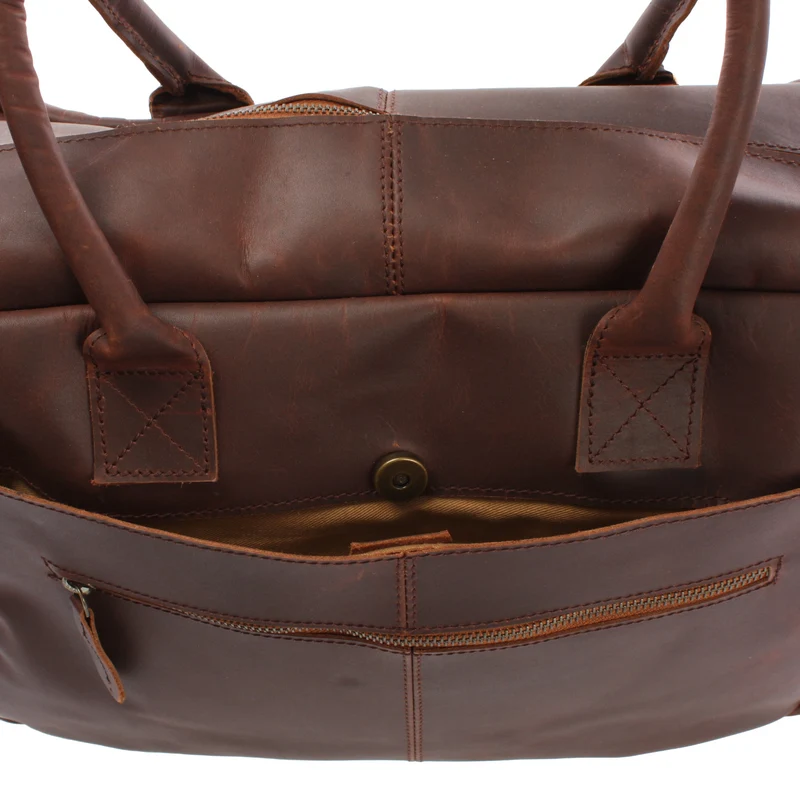 Handgepäck Arbeitstasche Ledertasche Damen Herren Leder braun LE2007