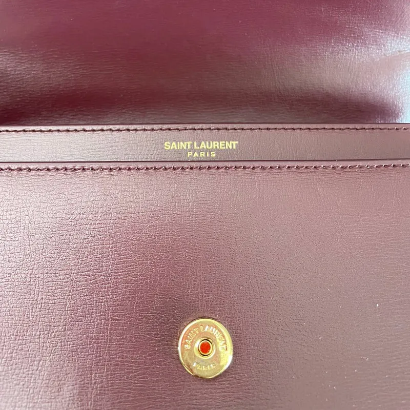 Saint Laurent Burgunderrotes Kalbsleder Medium Monogram Sunset 2018