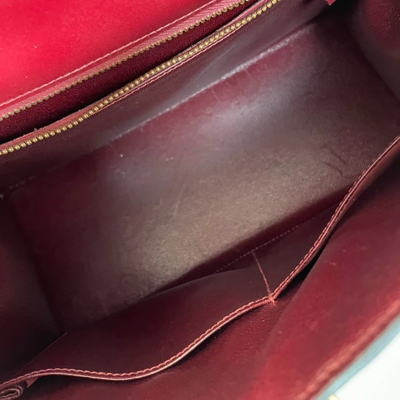 Hermes Vintage Kelly Sellier 28 Rouge Canvas Leder 1989