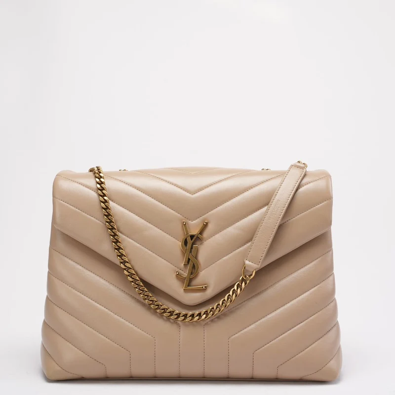 Saint Laurent Beige LouLou Medium Leder 2020