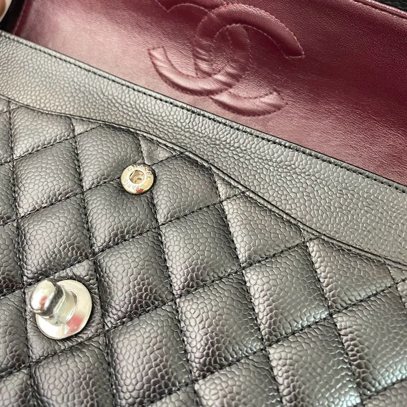 Chanel Schwarze Medium Classic Double Flap Bag Caviar 2014