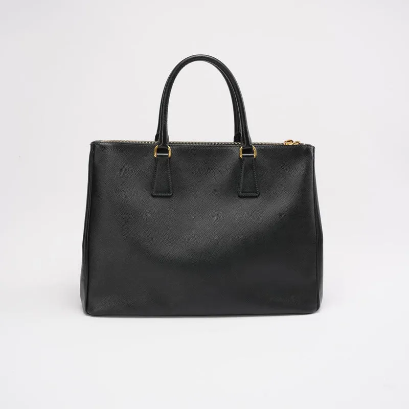 Prada Black Galleria Medium Galleria Zip Tote Saffiano Leder