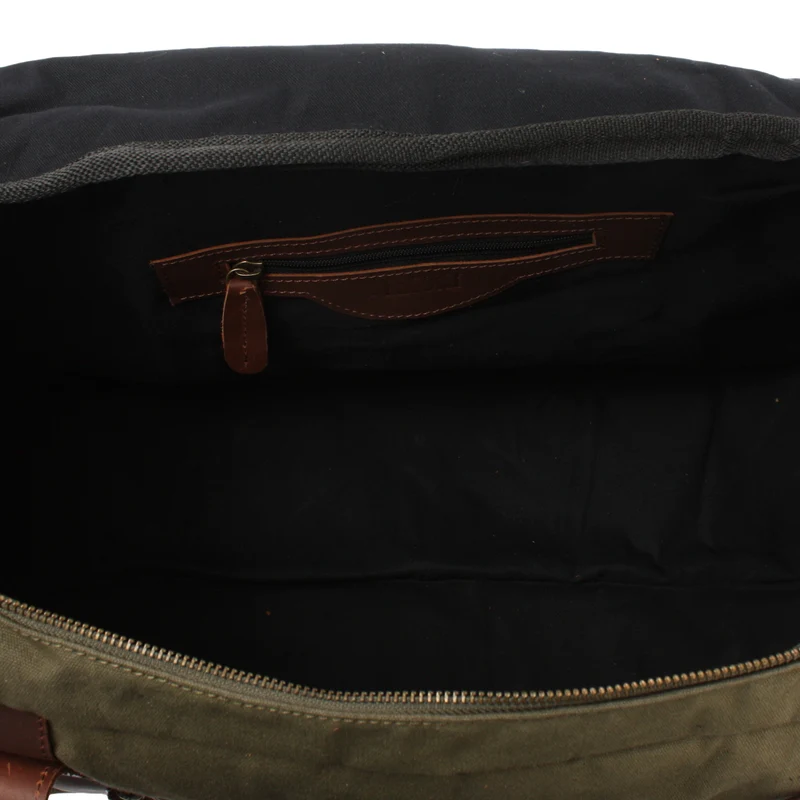 Weekender Sporttasche Reisetasche Damen Herren Leder Canvas 55cm grün LE2014