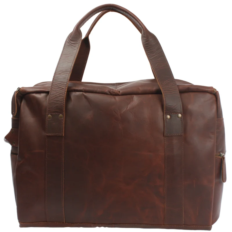Weekender Sporttasche Reisetasche Ledertasche Damen Herren Leder 55cm braun LE2014