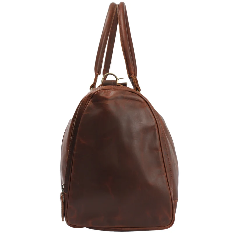 Reisetasche Weekender Sporttasche Damen Herren Leder 55cm braun LE2017