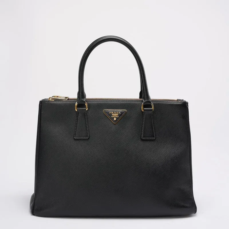 Prada Galleria Tote Bag in Schwarz aus Saffiano-Leder
