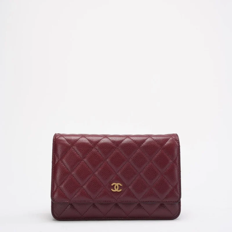 Chanel Burgundy Classic Wallet on Chain (WOC) 2016