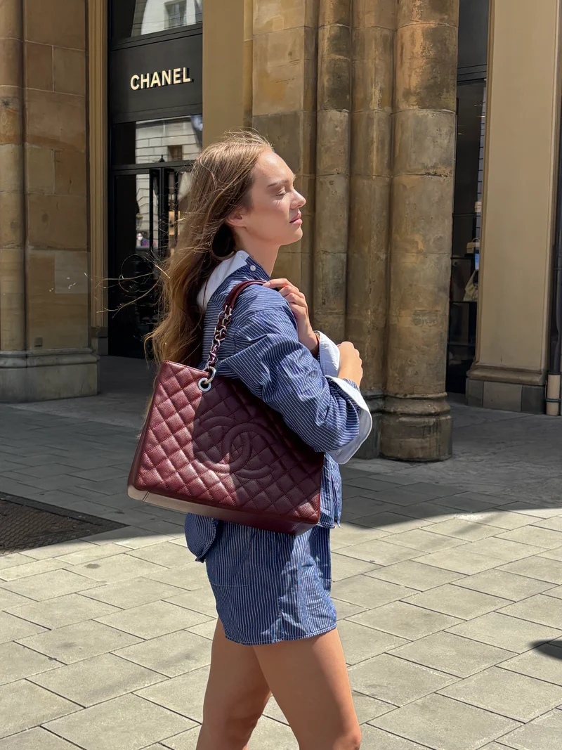 Chanel Grand Shopping Tote (GST) in Burgundy Caviar 2014
