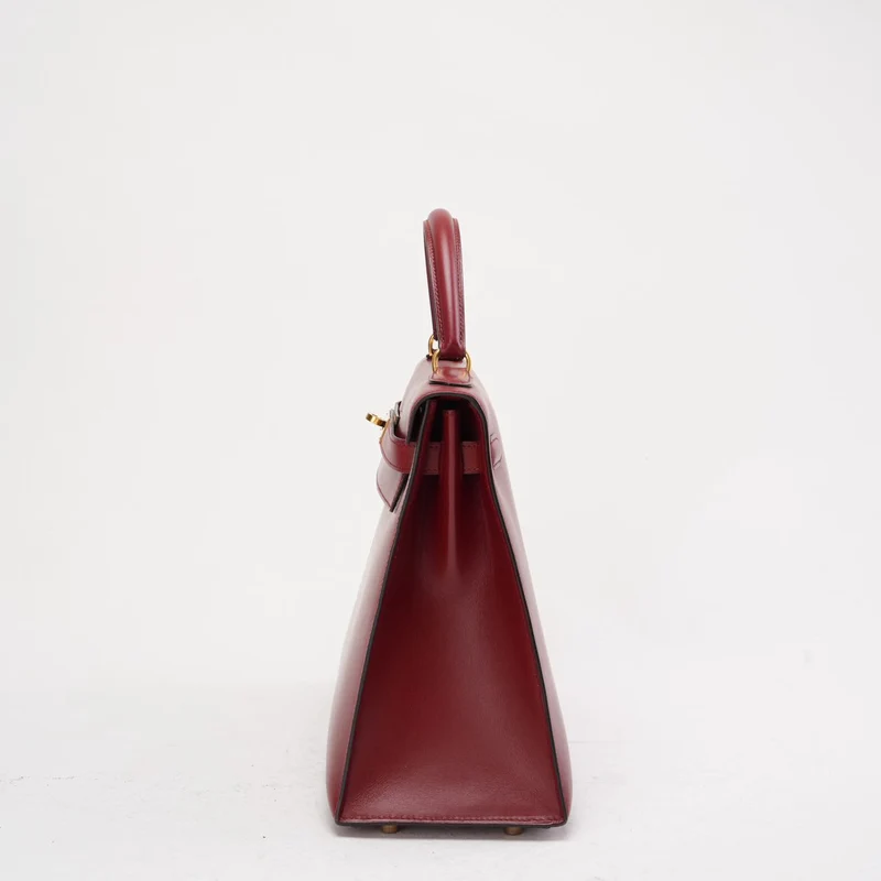 Hermès Vintage Burgunderrot Kelly Sellier 32 Box Leder 1994