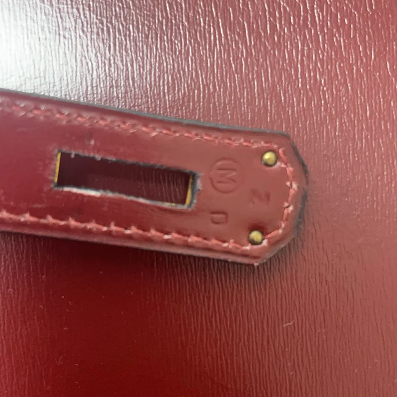 Hermès Kelly 28 cm Sellier Rouge H 55 Bordeaux Seltene Vintage-Tasche