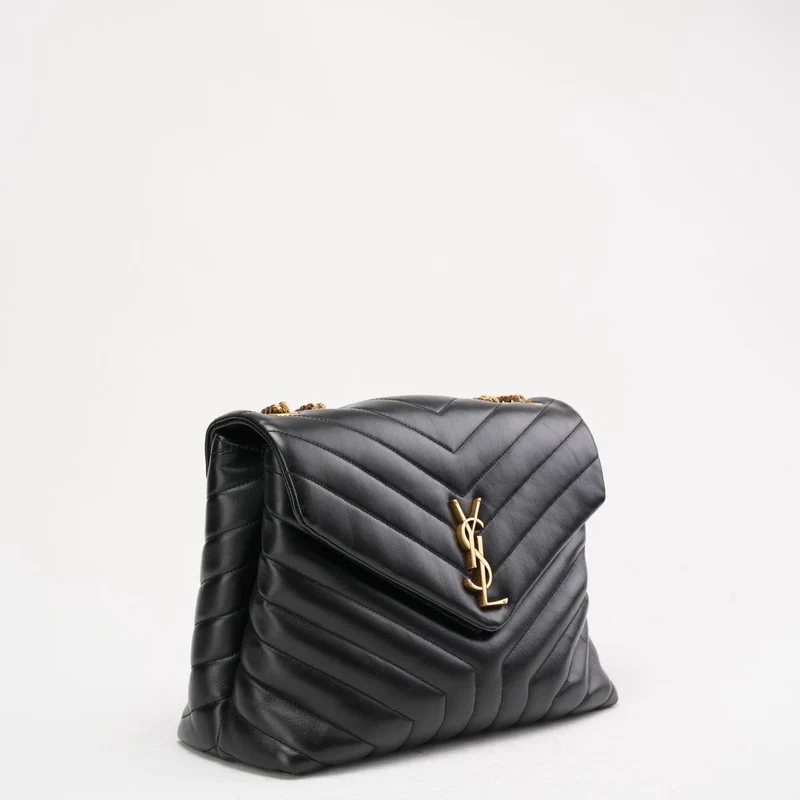 Saint Laurent Schwarze Loulou Medium Schultertasche 2018