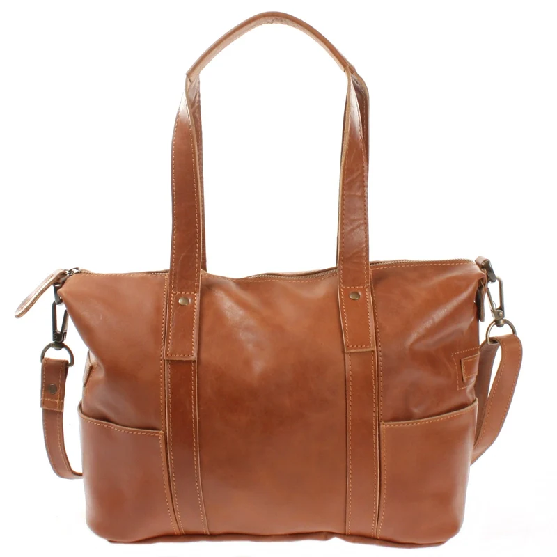 Shopper Schultertasche Henkeltasche Leder cognac LE0034