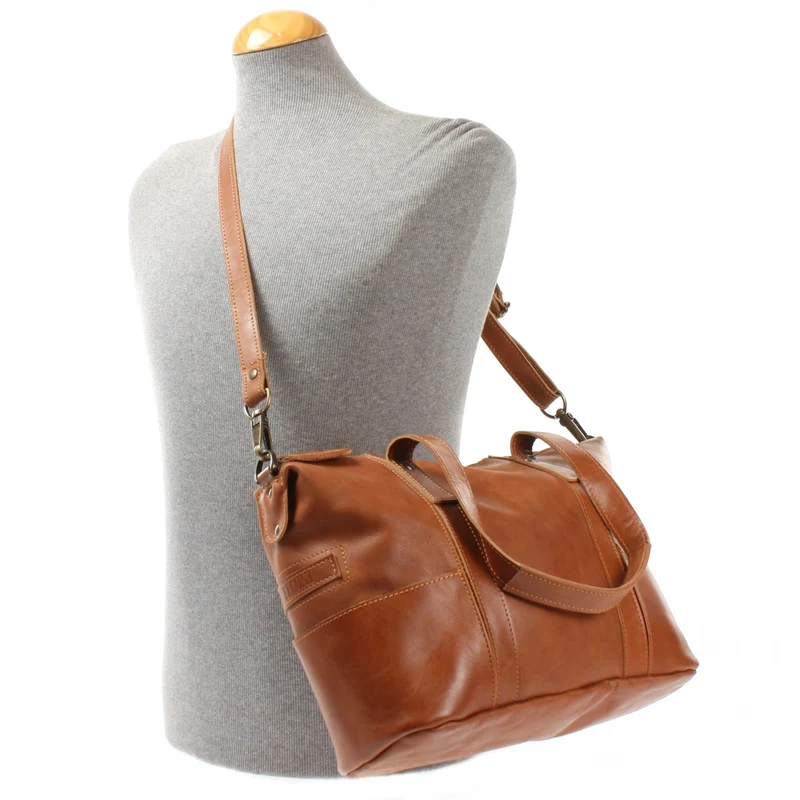 Shopper Schultertasche Henkeltasche Leder cognac LE0034