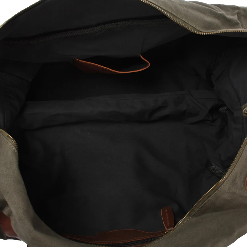 große Reisetasche Weekender Handgepäck Canvas Leder 53cm grün LE2020