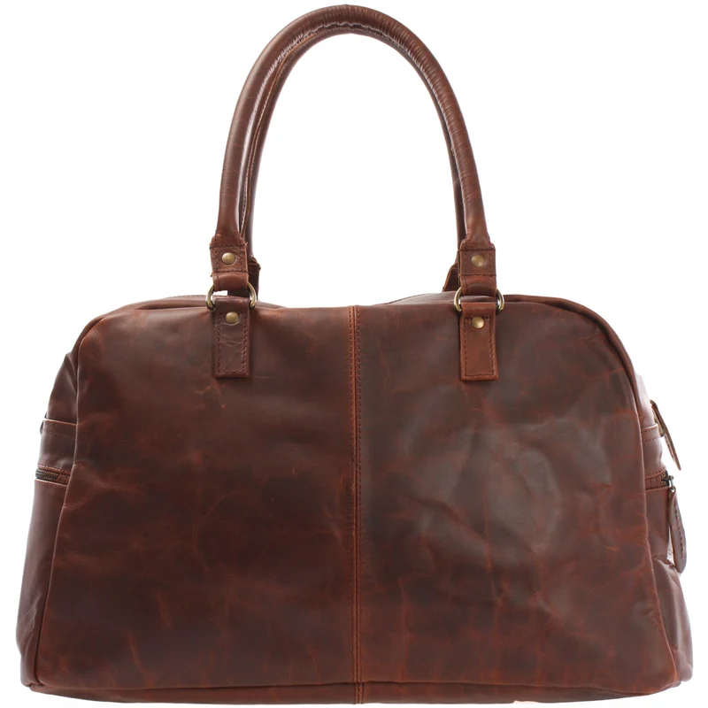 kleine Reisetasche Handgepäck Weekender Leder 47cm braun LE2023