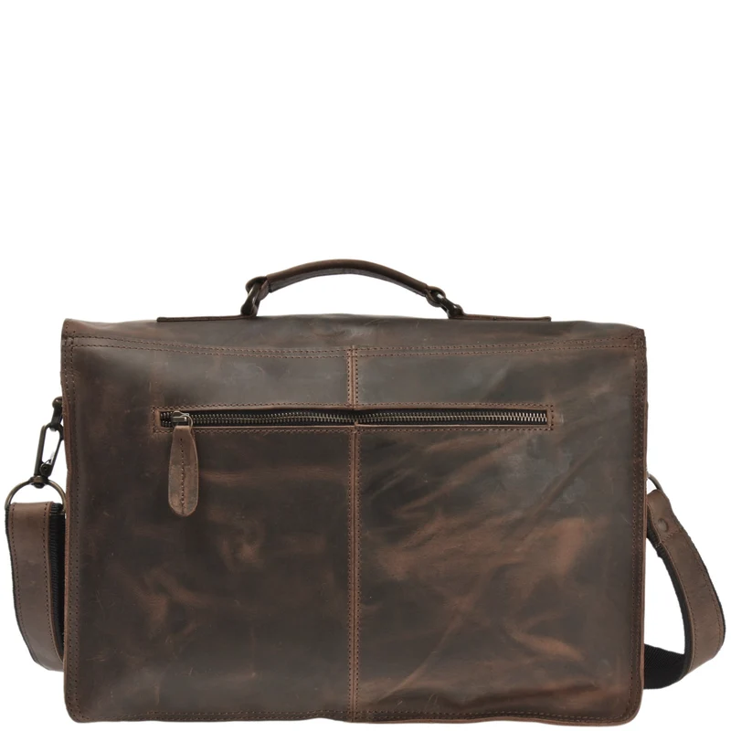Aktentasche Businesstasche Messenger Bag Vintage Leder schlamm LE3008