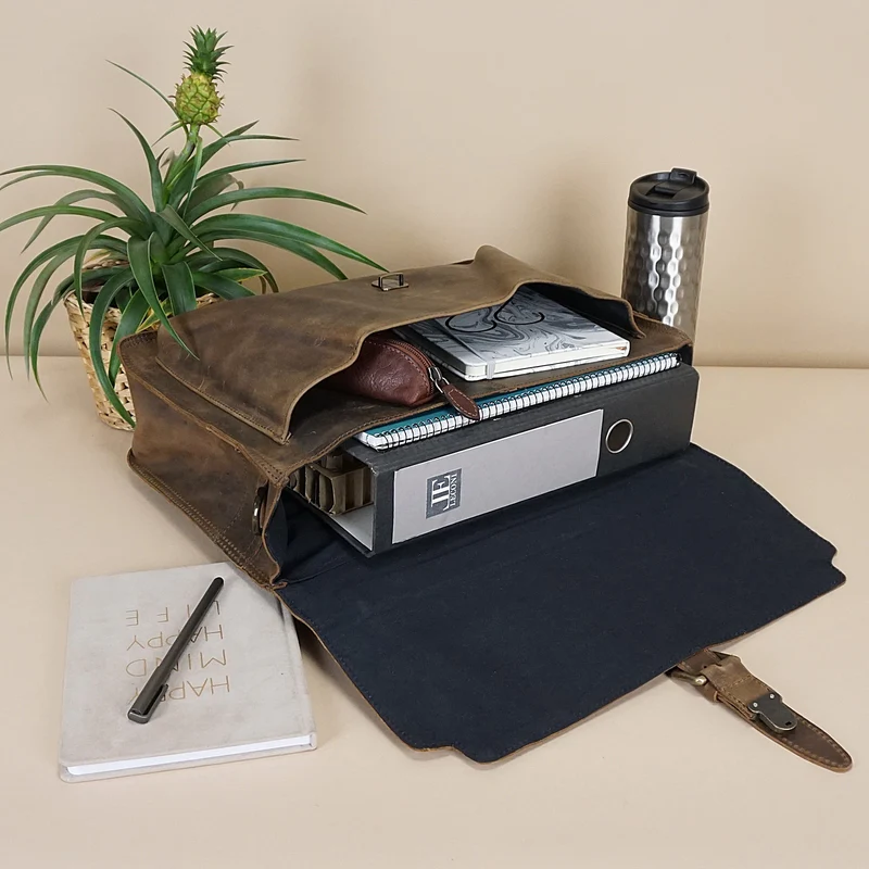 Aktentasche Businesstasche Messenger Bag Vintage Leder schlamm LE3008