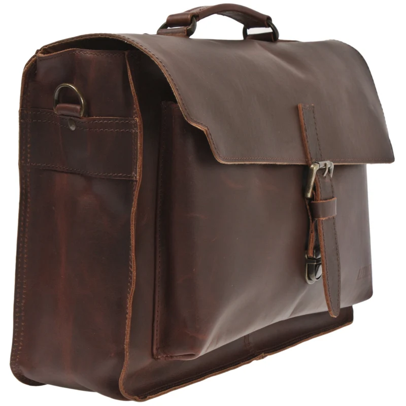 Aktentasche Businesstasche Messenger Bag Vintage Leder braun LE3008