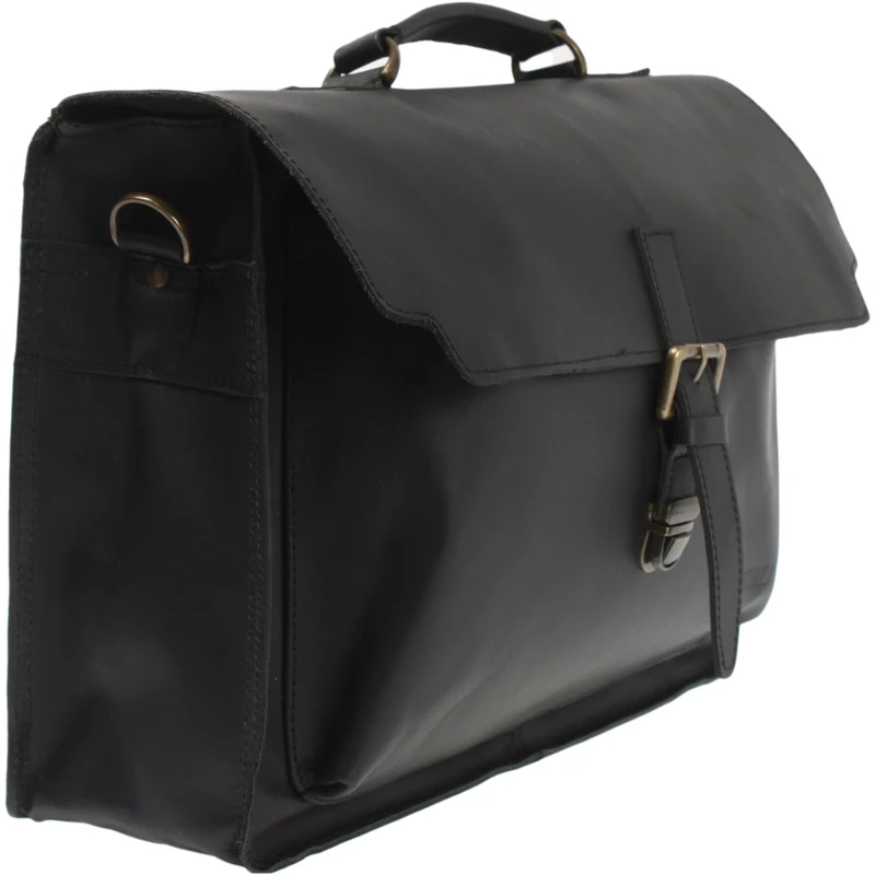 Aktentasche Businesstasche Messenger Bag Vintage Leder schwarz LE3008