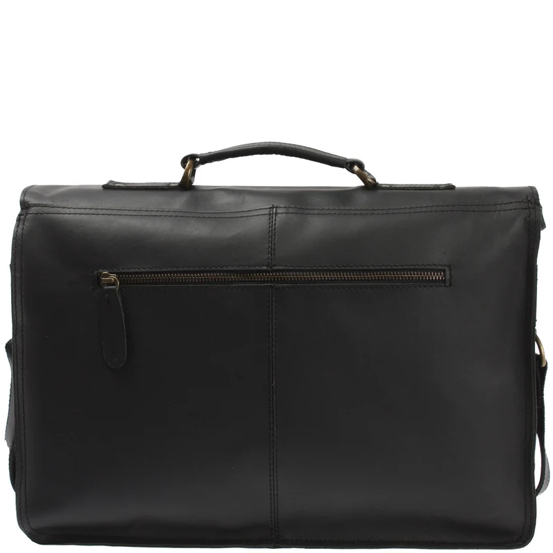 Aktentasche Businesstasche Messenger Bag Vintage Leder schwarz LE3008