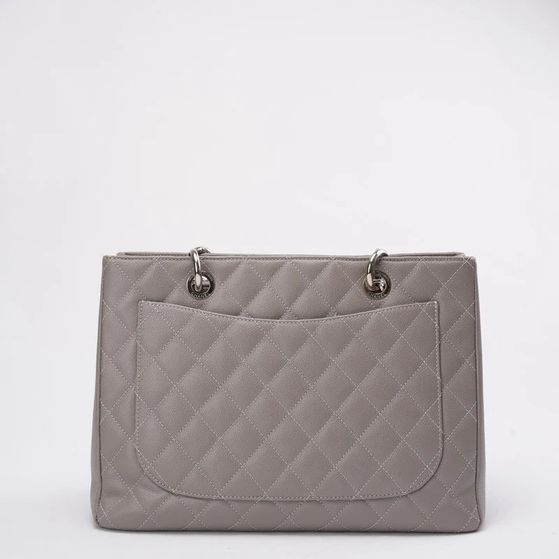 Chanel Grand Shopping Tote (GST) aus grauem Kaviarleder 2012-2013
