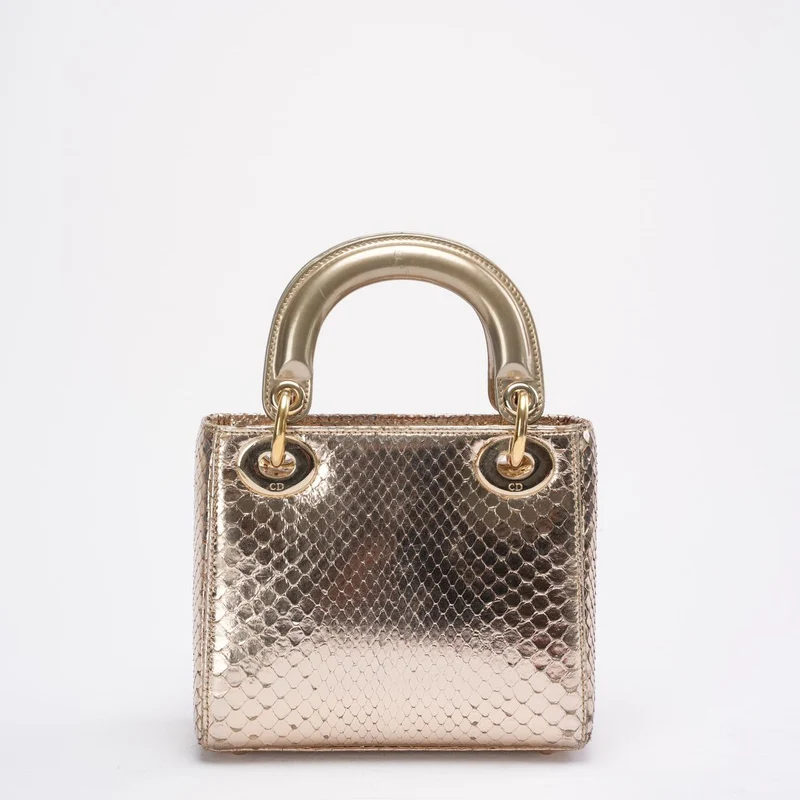 Dior Mini Lady Dior Tasche Gold aus Pythonleder 2014