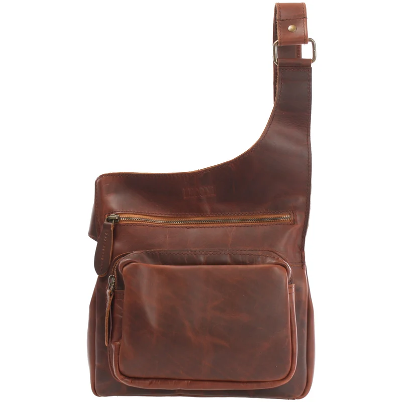 Umhängetasche Schultertasche Crossbag Damen Herren Leder braun LE3015