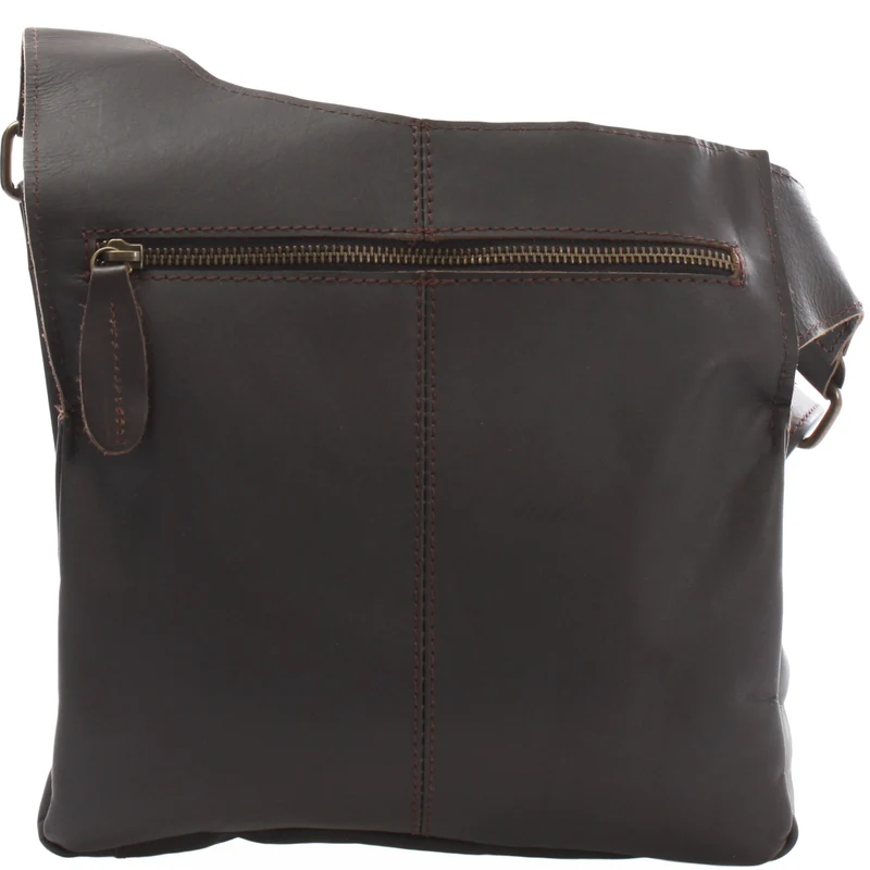 Umhängetasche Schultertasche Crossbag Damen Herren Leder dunkelbraun LE3015