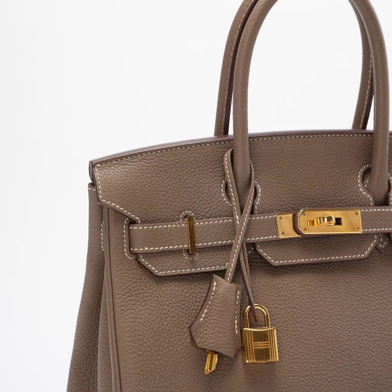 Hermes Birkin 30 cm Sellier Tasche Etoupe Togo Leder