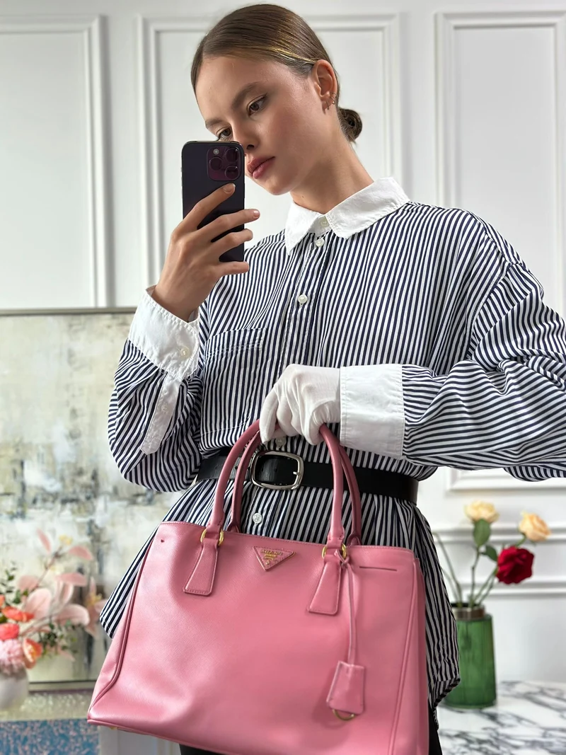 Prada Pink Galleria Einkaufstasche aus Saffiano-Leder
