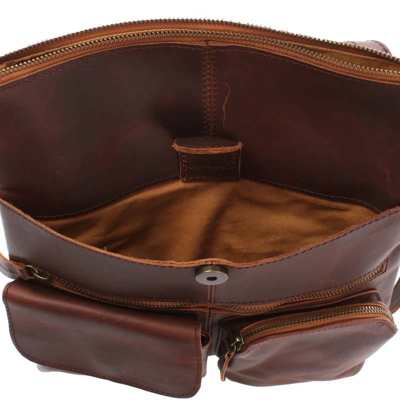 Umhängetasche Schultertasche Damen Herren Used Look Leder braun LE3011