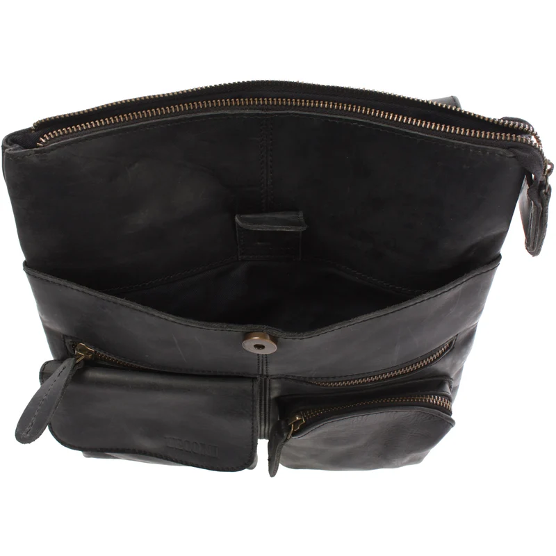 Umhängetasche Schultertasche Damen Herren Used Look Leder grau LE3011