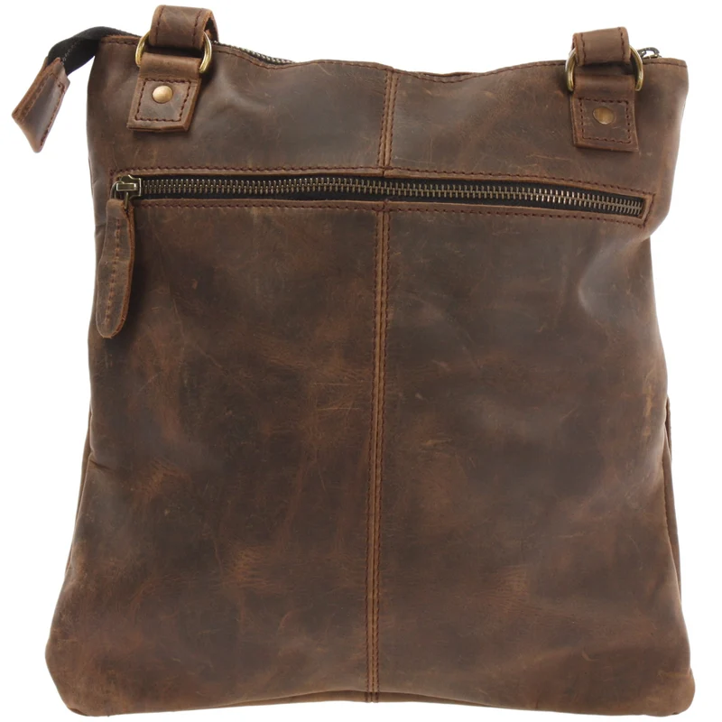 Umhängetasche Schultertasche Damen Herren Used Look Leder schlamm LE3011