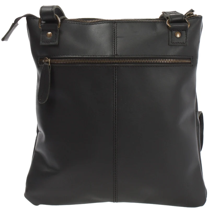 Umhängetasche Schultertasche Damen Herren Used Look Leder schwarz LE3011
