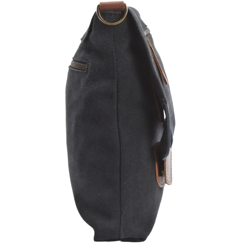 Umhängetasche Ledertasche Damen Schultertasche Wildleder anthrazit LE3027
