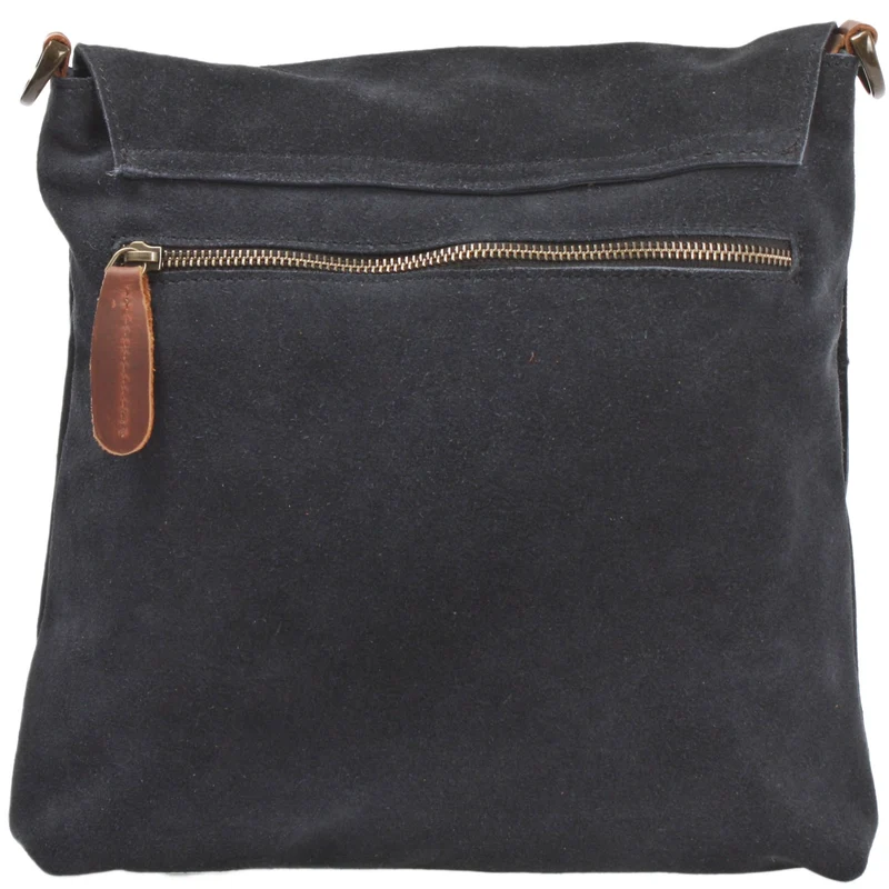 Umhängetasche Ledertasche Damen Schultertasche Wildleder anthrazit LE3027