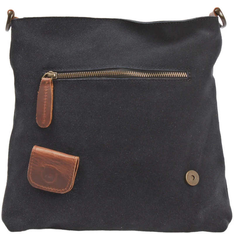 Umhängetasche Ledertasche Damen Schultertasche Wildleder anthrazit LE3027