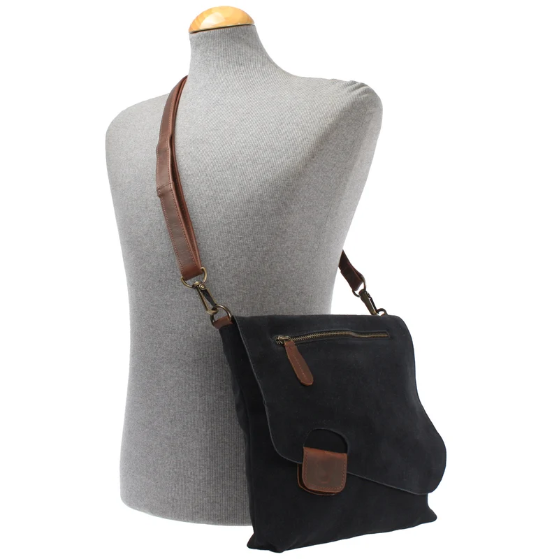 Umhängetasche Ledertasche Damen Schultertasche Wildleder anthrazit LE3027