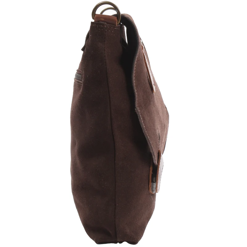 Umhängetasche Ledertasche Damen Schultertasche Wildleder dunkelbraun LE3027