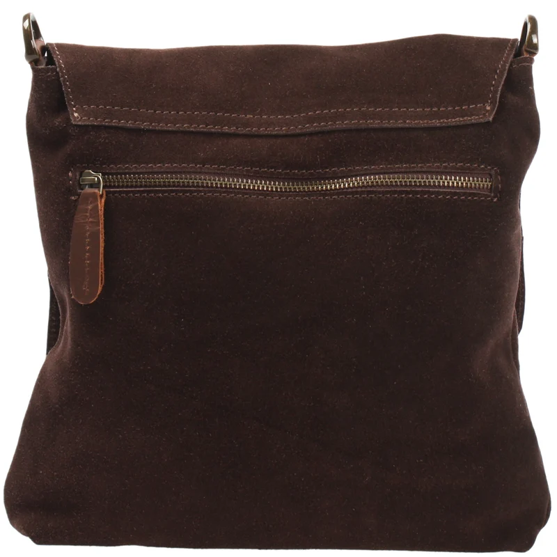 Umhängetasche Ledertasche Damen Schultertasche Wildleder dunkelbraun LE3027