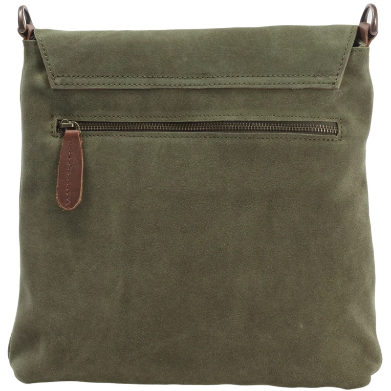 Umhängetasche Ledertasche Damen Schultertasche Wildleder grün LE3027