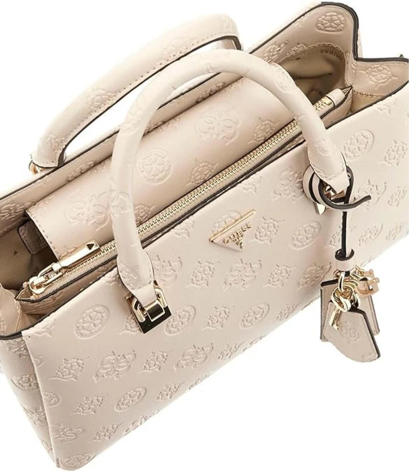 Guess Handtasche TISHA GIRLFRIEND SATCHEL Stone Logo