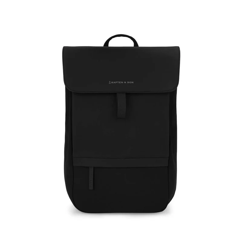 Kapten & Son Rucksack Fyn Small mit Laptopfach 13 Zoll All black Schwarz