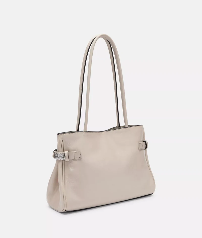 Liebeskind Berlin Handtasche Satchel NORI STUDS LACK DISTRESSED Natur Weiß
