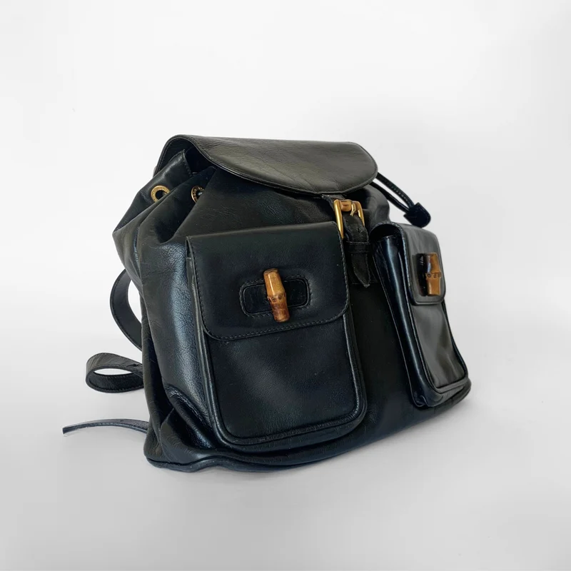 Gucci Bambusrucksack groß aus Leder