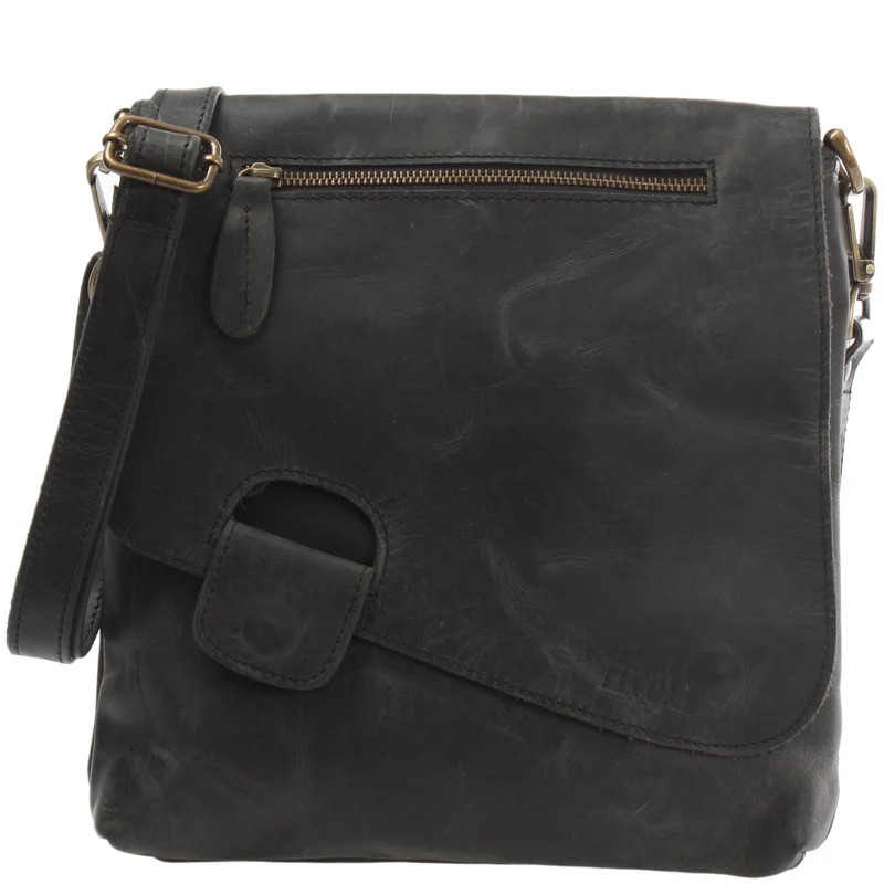Umhängetasche Ledertasche Schultertasche Leder grau LE3027